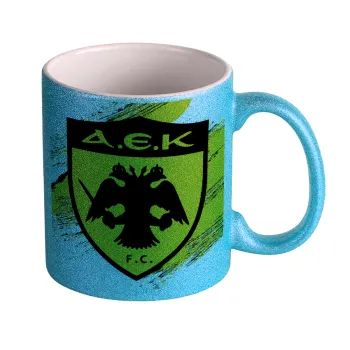 FC Α.Ε.Κ., Κούπα Σιέλ Glitter που γυαλίζει, κεραμική, 330ml