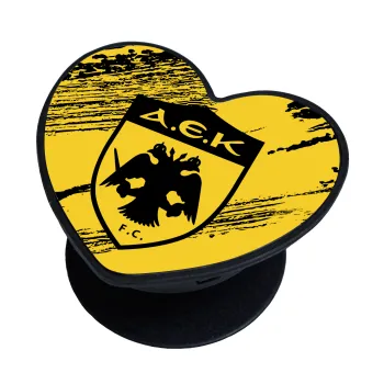 FC Α.Ε.Κ., Phone Holders Stand  καρδιά Μαύρο Βάση Στήριξης Κινητού στο Χέρι