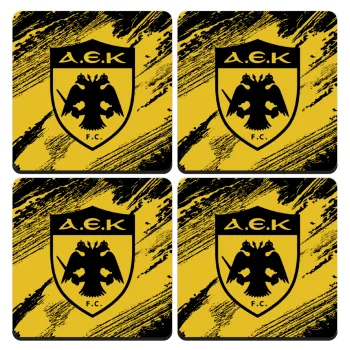 FC Α.Ε.Κ., ΣΕΤ 4 Σουβέρ ξύλινα τετράγωνα (9cm)