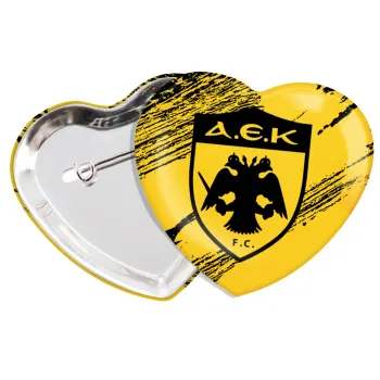 FC Α.Ε.Κ., Κονκάρδα παραμάνα καρδιά (57x52mm)