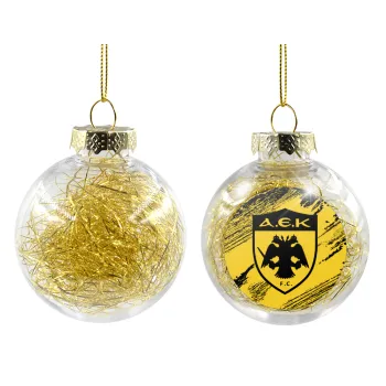 FC Α.Ε.Κ., Transparent Christmas tree ball ornament with gold filling 8cm