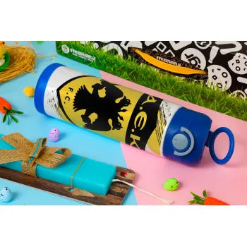 FC Α.Ε.Κ., Easter candle, Childrens hot water bottle, stainless steel, with safety straw, BLUE (500ml)