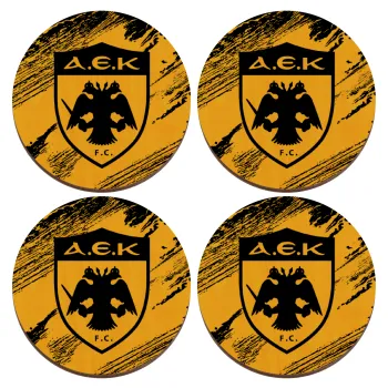 FC Α.Ε.Κ., ΣΕΤ x4 Σουβέρ ξύλινα στρογγυλά plywood (9cm)