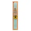 Easter Set, wooden keychain & aromatic flat Easter candle (30cm) (TURQUOISE)