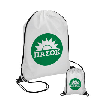 PASOK Green/White, Τσάντα πουγκί με μαύρα κορδόνια (1 τεμάχιο)