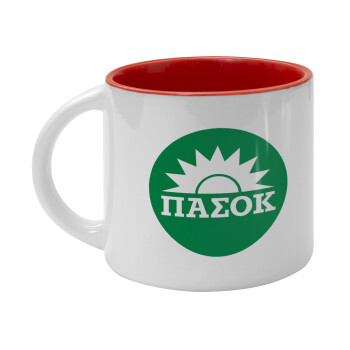 ΠΑΣΟΚ Πράσινο, Κούπα κεραμική 400ml Λευκή/Κόκκινη
