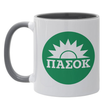 PASOK Green/White, Mug colored grey, ceramic, 330ml
