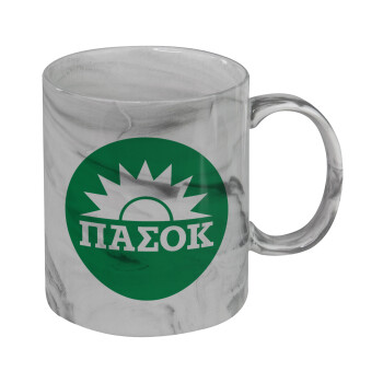 PASOK Green/White, Mug ceramic marble style, 330ml