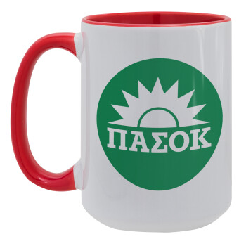 PASOK Green/White, Κούπα Mega 15oz, κεραμική Κόκκινη, 450ml