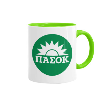 PASOK Green/White, Mug colored light green, ceramic, 330ml