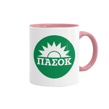 PASOK Green/White, Mug colored pink, ceramic, 330ml