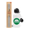 Easter Set, metallic aluminum water bottle (500ml) & aromatic flat Easter candle (30cm) (GRAY)