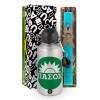 Easter Set, metallic silver aluminum water bottle (500ml) & scented flat Easter candle (30cm) (TURQUOISE)