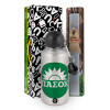 Easter Set, metallic silver aluminum water bottle (500ml) & aromatic flat Easter candle (30cm) (GRAY)