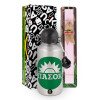 Easter Set, metallic Silver aluminum water bottle (500ml) & scented flat Easter candle (30cm) (PINK)