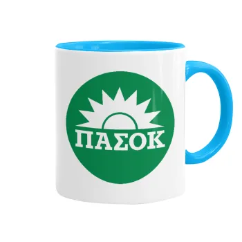 ΠΑΣΟΚ Πράσινο, Κούπα χρωματιστή γαλάζια, κεραμική, 330ml