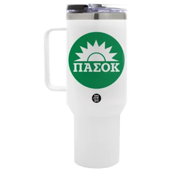 ΠΑΣΟΚ Πράσινο, Mega Tumbler με καπάκι, διπλού τοιχώματος (θερμό) 1,2L
