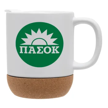 PASOK Green/White, Ceramic coffee mug Cork (MAT), 330ml