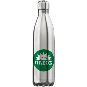 PASOK Green/White, Inox (Stainless steel) hot metal mug, double wall, 750ml