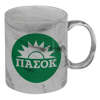 PASOK Green/White, Mug ceramic marble style, 330ml