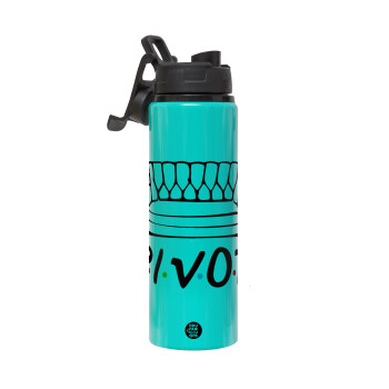 Friends Pivot, Metallic water bottle with safety lid, 850ml aluminum