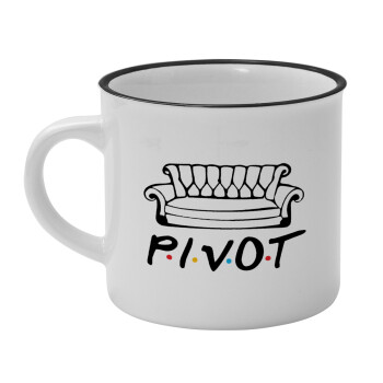 Friends Pivot, Κούπα κεραμική vintage Λευκή/Μαύρη 230ml