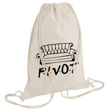 Friends Pivot, Τσάντα πλάτης πουγκί GYMBAG natural (28x40cm)