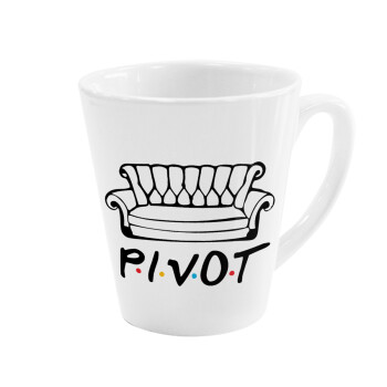 Friends Pivot, Κούπα κωνική Latte Λευκή, κεραμική, 300ml