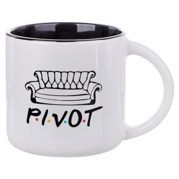 Friends Pivot, Κούπα κεραμική 400ml Λευκή/Μαύρη