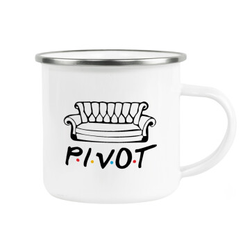 Friends Pivot, Metallic enamel cup white 360ml