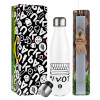 Easter candle, metallic white thermos bottle (500ml) & aromatic flat candle (30cm) (GRAY)