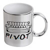 Mug ceramic, silver mirror, 330ml