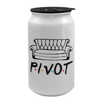 Friends Pivot, Κούπα ταξιδιού μεταλλική με καπάκι (tin-can) 500ml