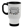 Friends Pivot, Stainless steel travel mug with lid, double wall (warm) white 450ml