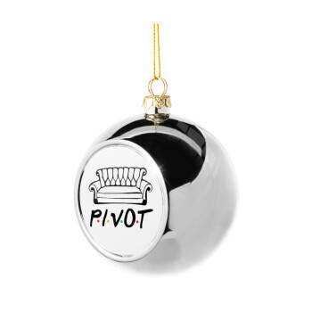 Friends Pivot, Χριστουγεννιάτικη μπάλα δένδρου Ασημένια 8cm