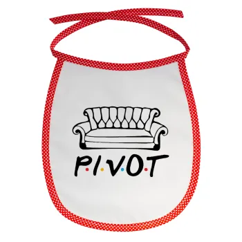 Friends Pivot, Σαλιάρα μωρού αλέκιαστη με κορδόνι Κόκκινη