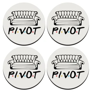 Friends Pivot, ΣΕΤ 4 Σουβέρ ξύλινα στρογγυλά (9cm)