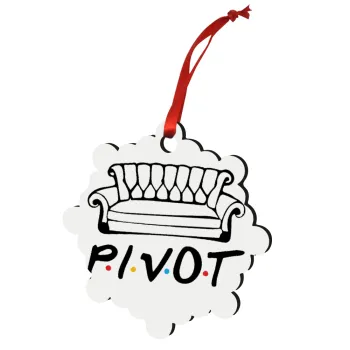 Friends Pivot, Στολίδι Χριστουγεννιάτικο στολίδι snowflake ξύλινο 7.5cm