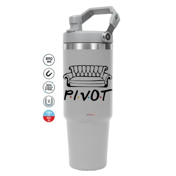 Friends Pivot, ΓΚΡΙ χρώματος Θερμός Ανοξείδωτο 890ml (30oz) με χερούλι