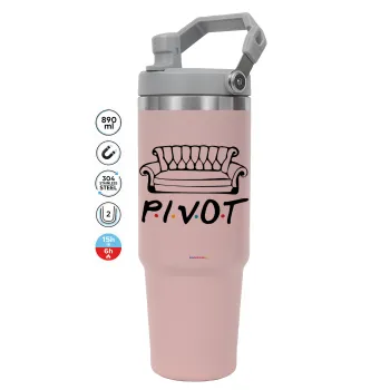 Friends Pivot, ΡΟΖ χρώματος Θερμός Ανοξείδωτο 890ml (30oz) με χερούλι