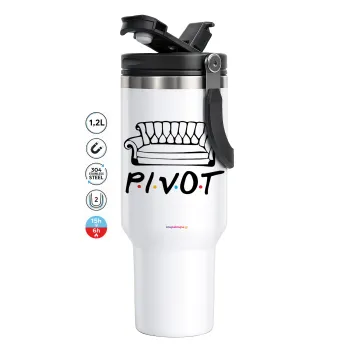 Friends Pivot, Mega Tumbler με καπάκι, διπλού τοιχώματος (θερμό) 1,2L