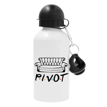 Friends Pivot, Metal water bottle, White, aluminum 500ml