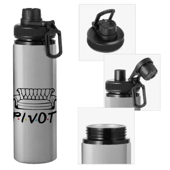 Friends Pivot, Metallic water bottle with safety cap, 850ml aluminum
