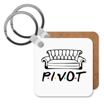 Friends Pivot, Μπρελόκ Ξύλινο τετράγωνο MDF