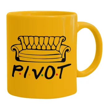 Friends Pivot, Κούπα, κεραμική κίτρινη, 330ml