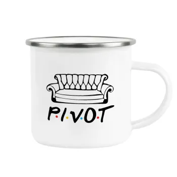 Friends Pivot, Metallic enamel cup white 360ml