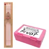 Easter Set, children's snack container PINK & scented flat Easter candle (30cm) (PINK)