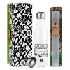 Easter candle, metallic white thermos bottle (500ml) & aromatic flat candle (30cm) (GRAY)