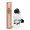 Easter Set, metallic aluminum bottle (500ml) & aromatic flat Easter candle (30cm) (PINK)