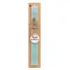 Easter Set, wooden keychain & aromatic flat Easter candle (30cm) (TURQUOISE)